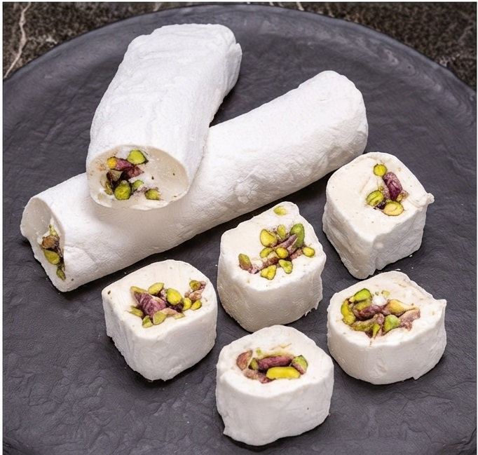 ''Hafız Mustafa Honey & Pistachio Turkish Delight Roll – 1000g / 2.2lbs''